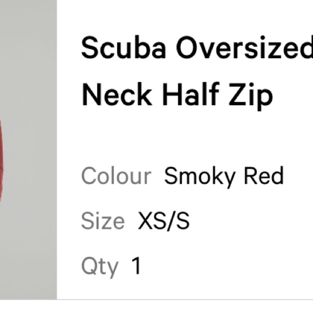 Lululemon Athletica Smoky Red Scuba Half Zip Sweatshirt